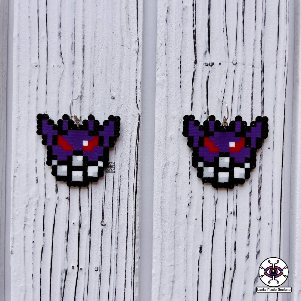 Gengar Pokémon Pokéball Perler Earrings